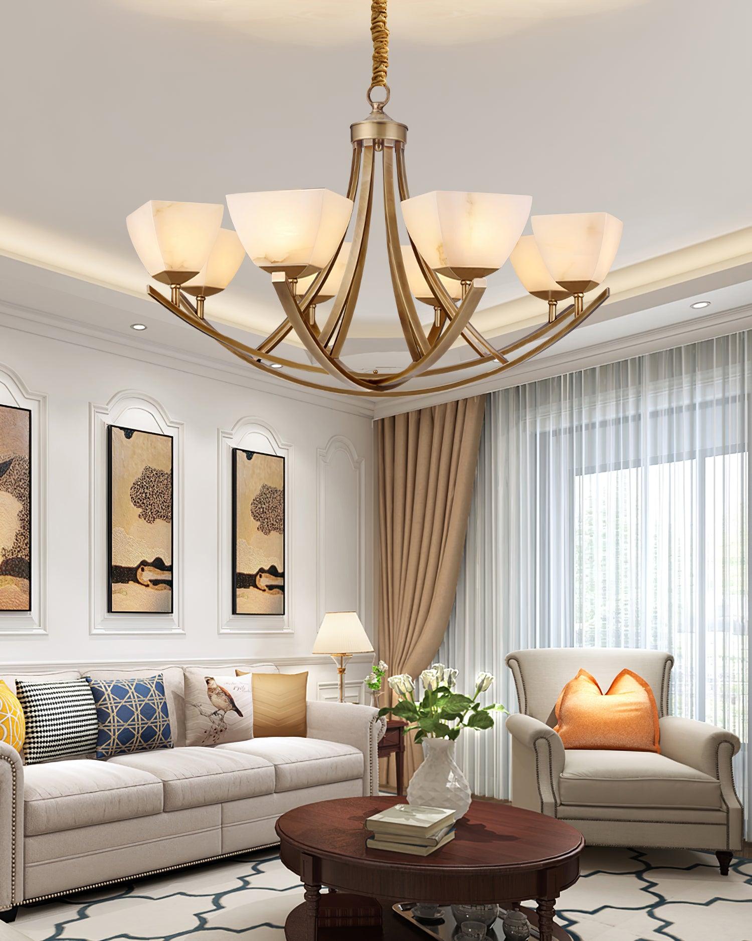 Crown Classic Brass Chandelier-Neutral Decor