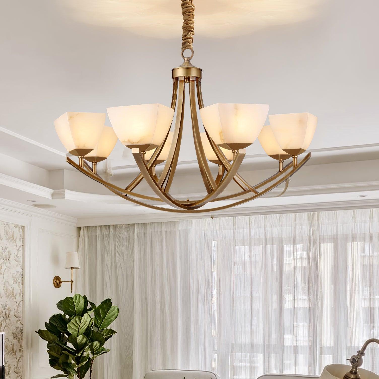 Crown Classic Brass Chandelier-Neutral Decor