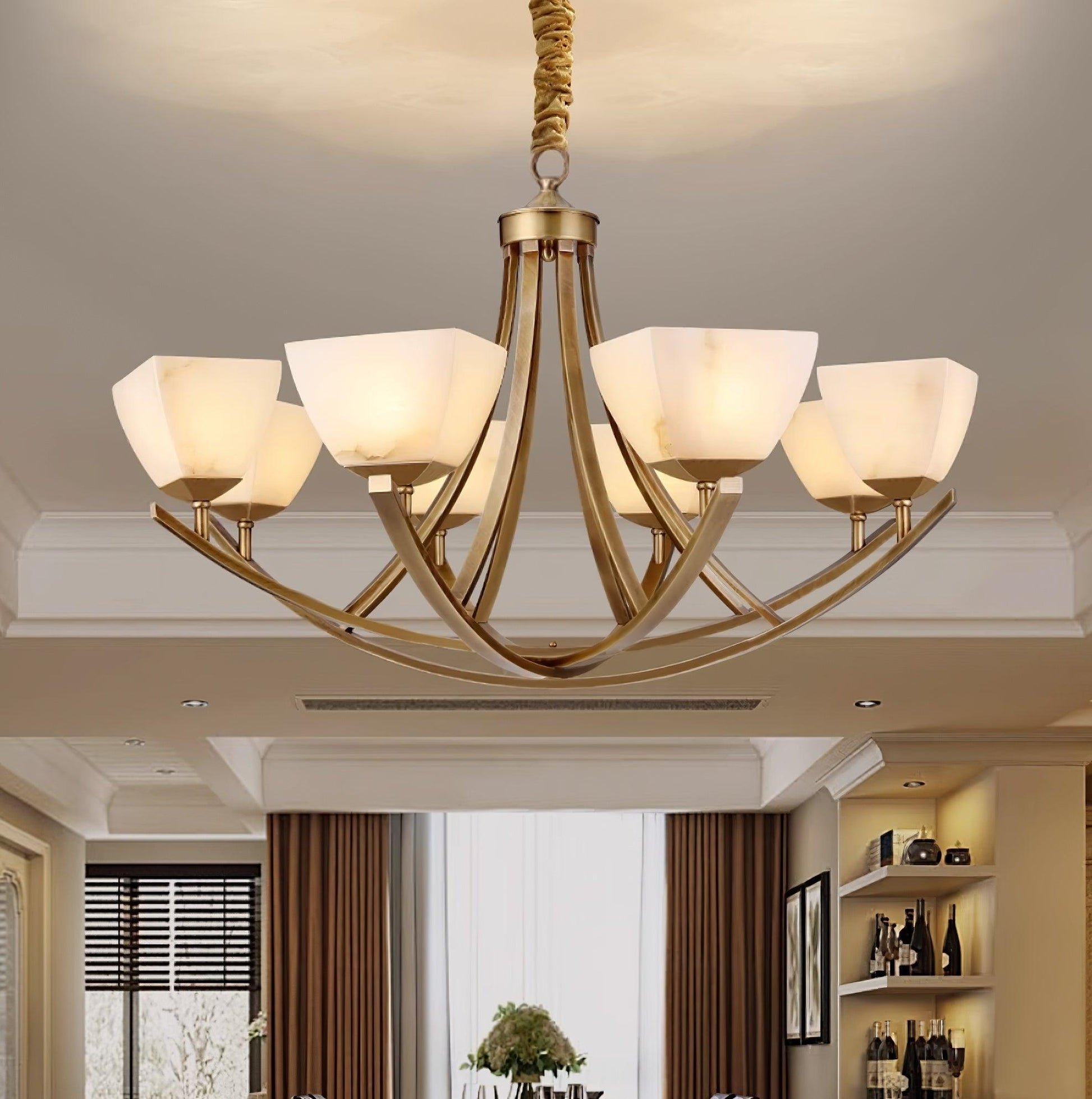 Crown Classic Brass Chandelier-Neutral Decor