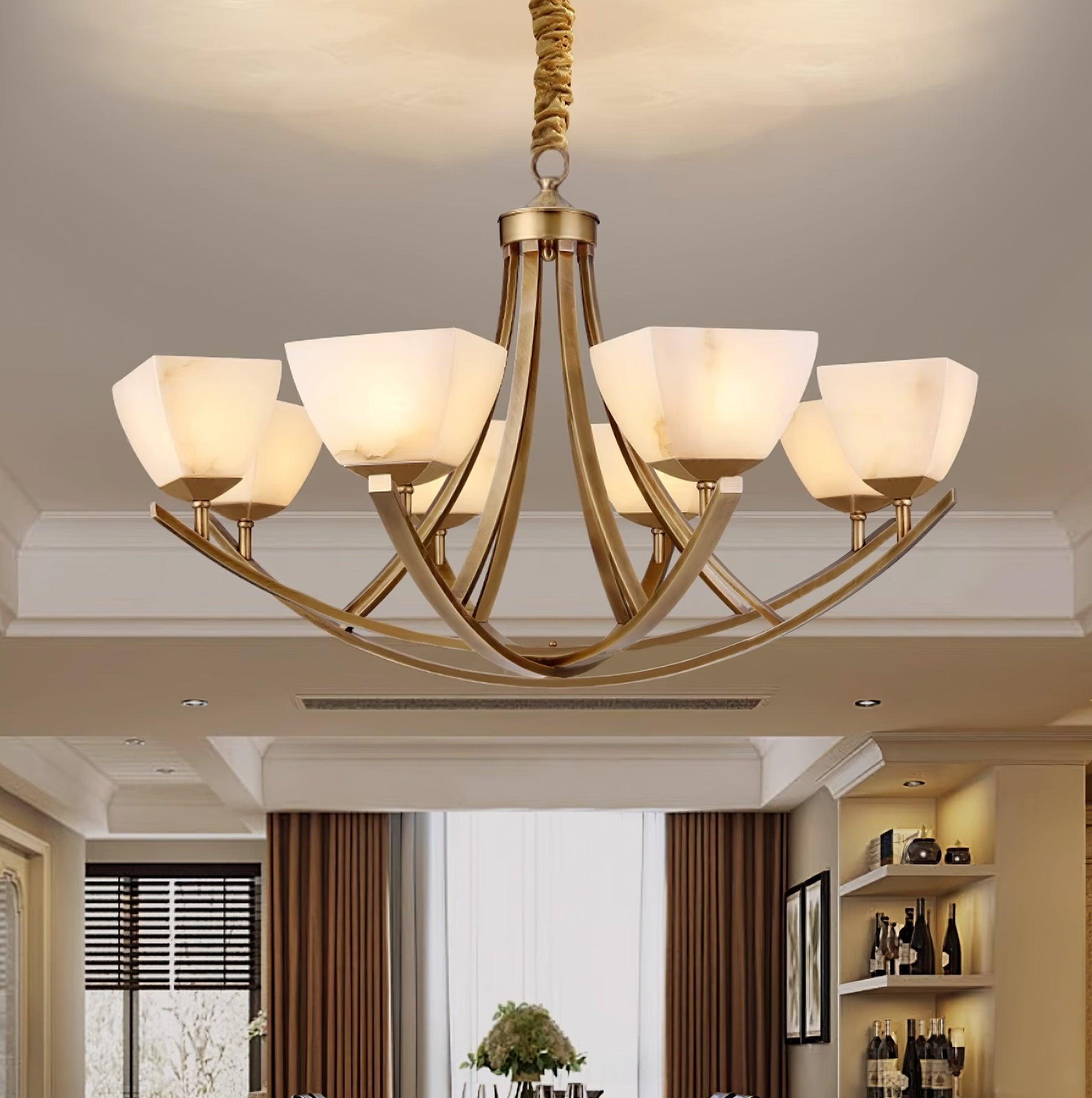Crown Classic Brass Chandelier-Neutral Decor