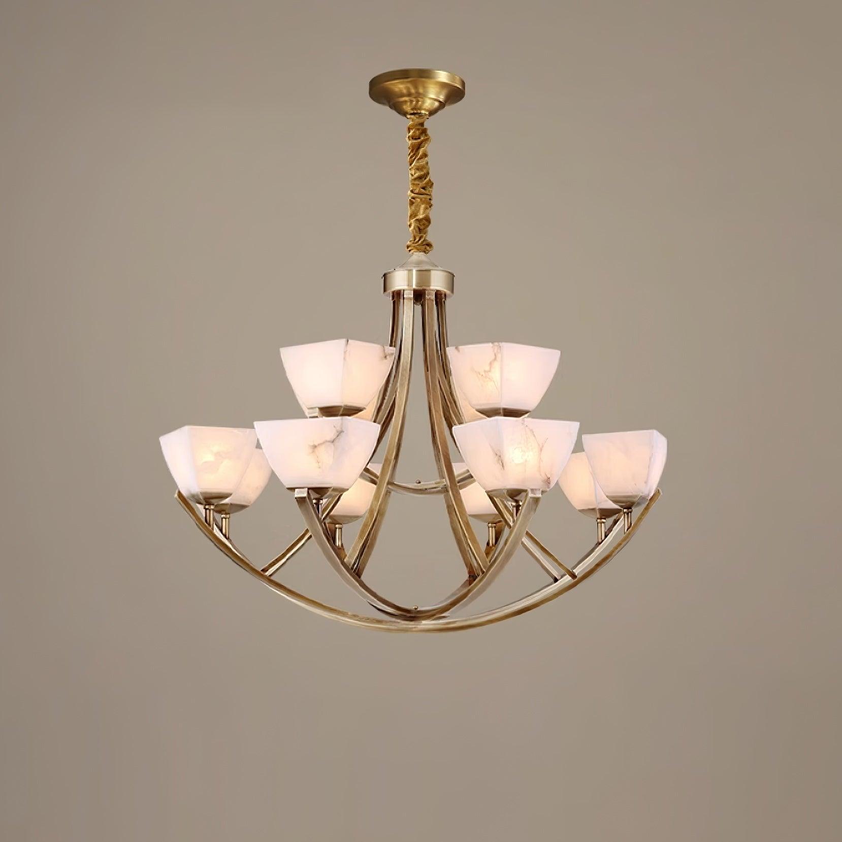Crown Classic Brass Chandelier-Neutral Decor