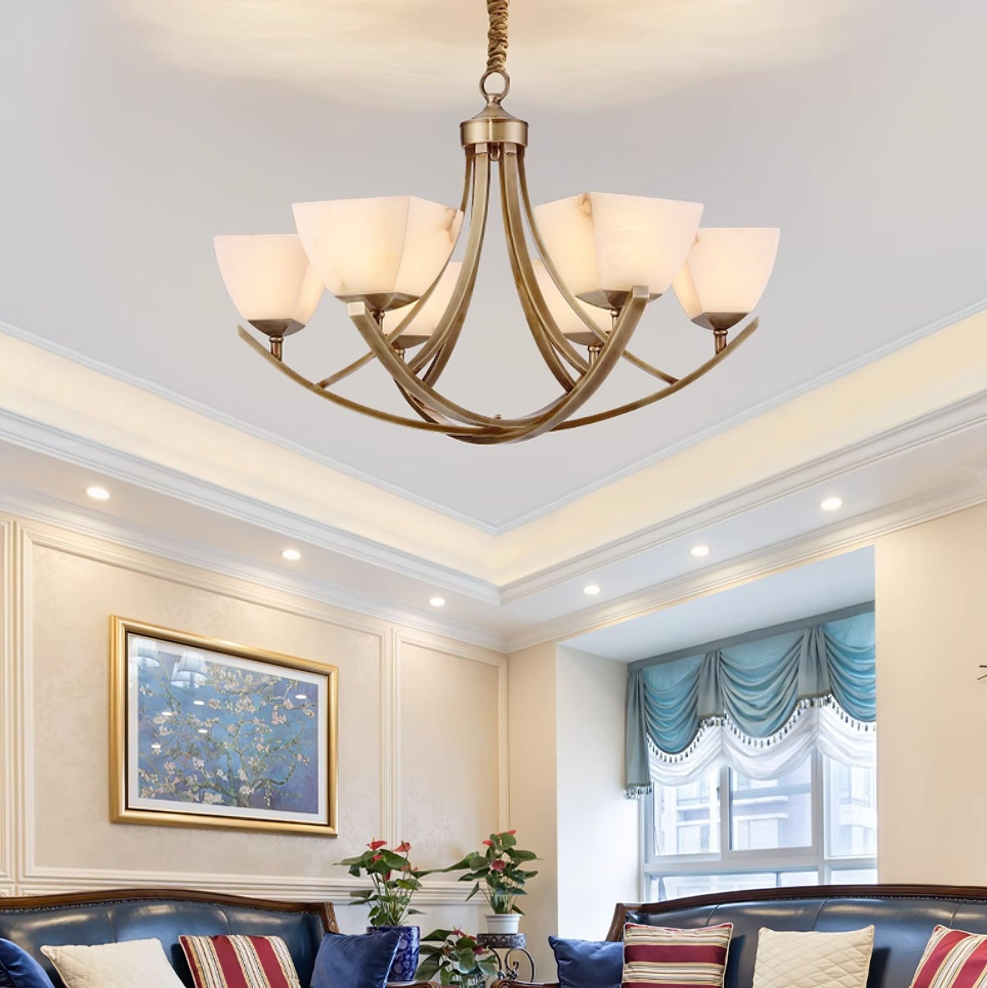 Crown Classic Brass Chandelier-Neutral Decor