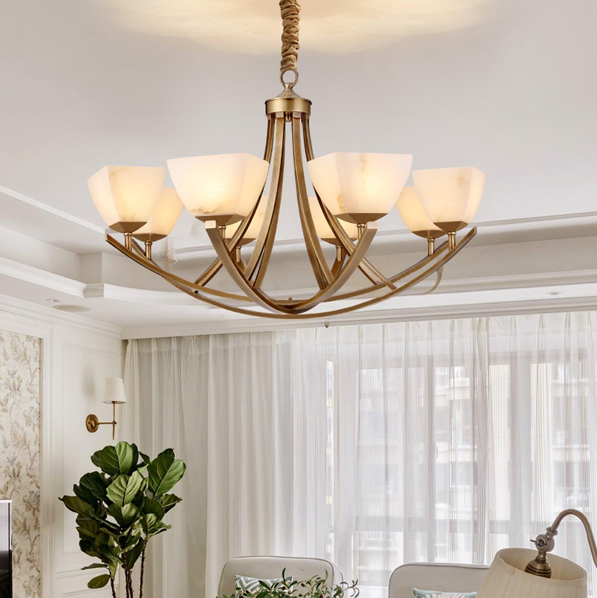 Crown Classic Brass Chandelier-Neutral Decor