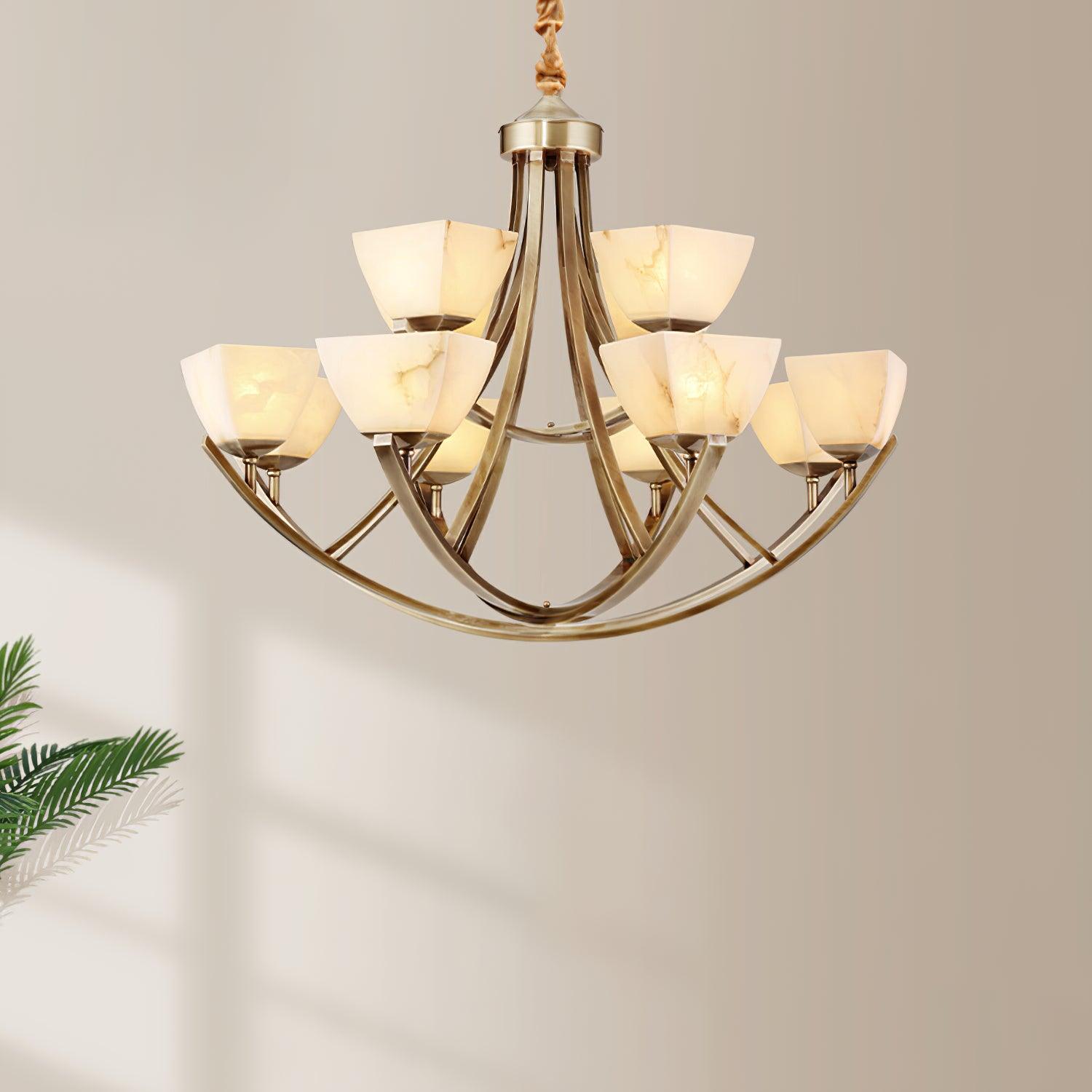 Crown Classic Brass Chandelier-Neutral Decor
