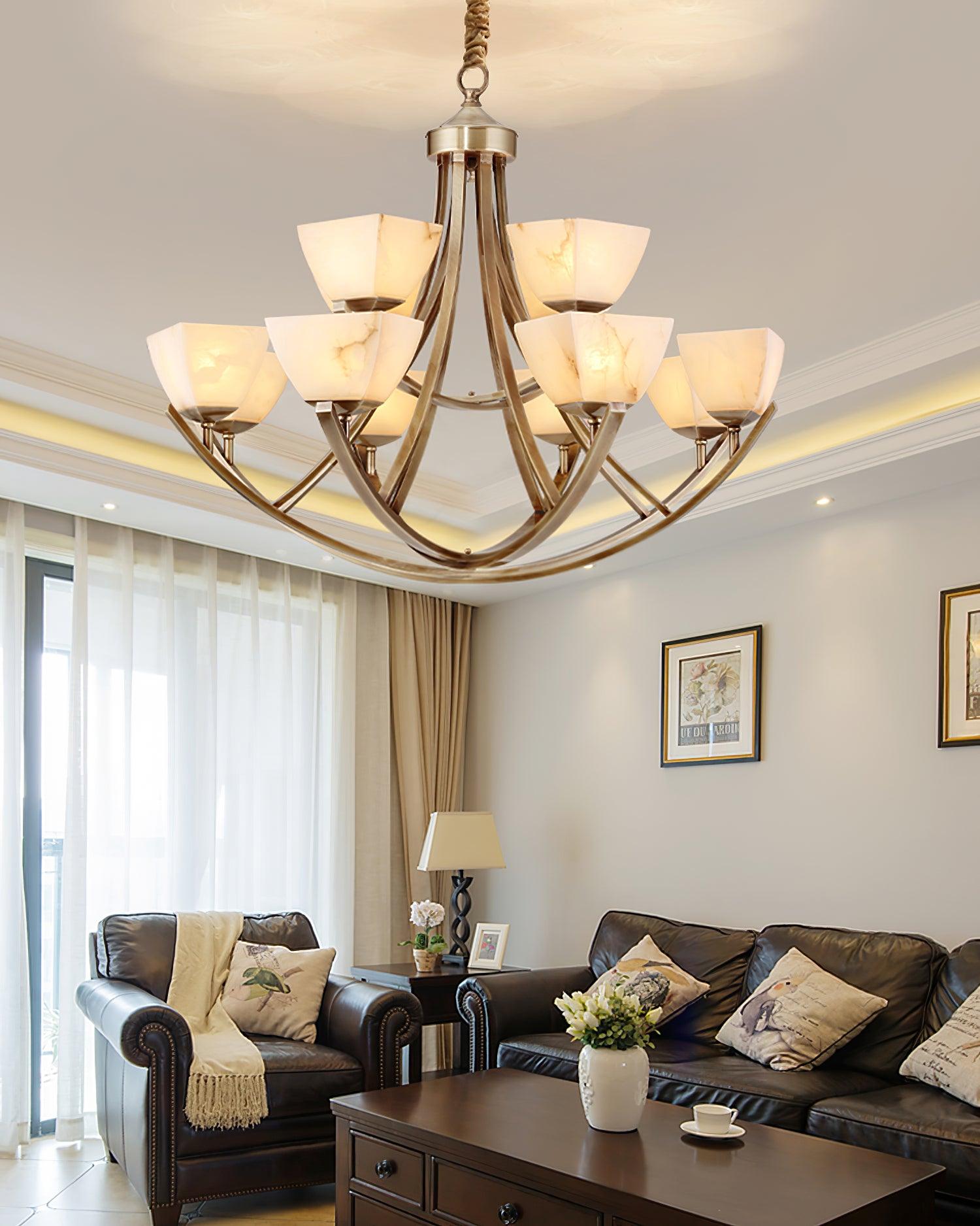 Crown Classic Brass Chandelier-Neutral Decor