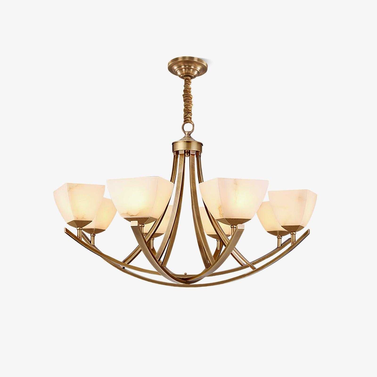 Crown Classic Brass Chandelier-Neutral Decor