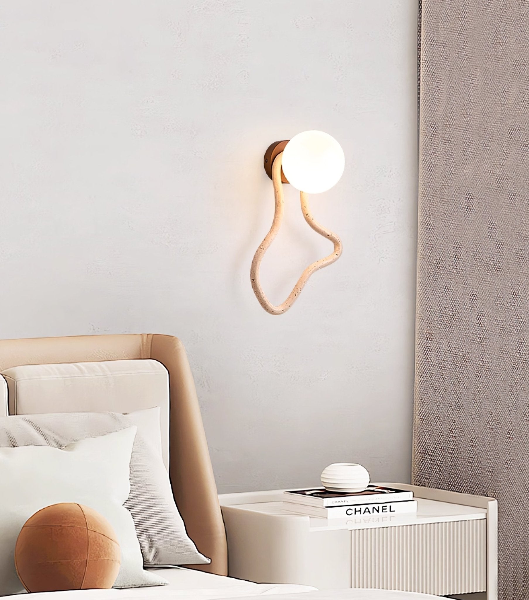 Meldox Travertine Wall Sconce-Neutral Decor
