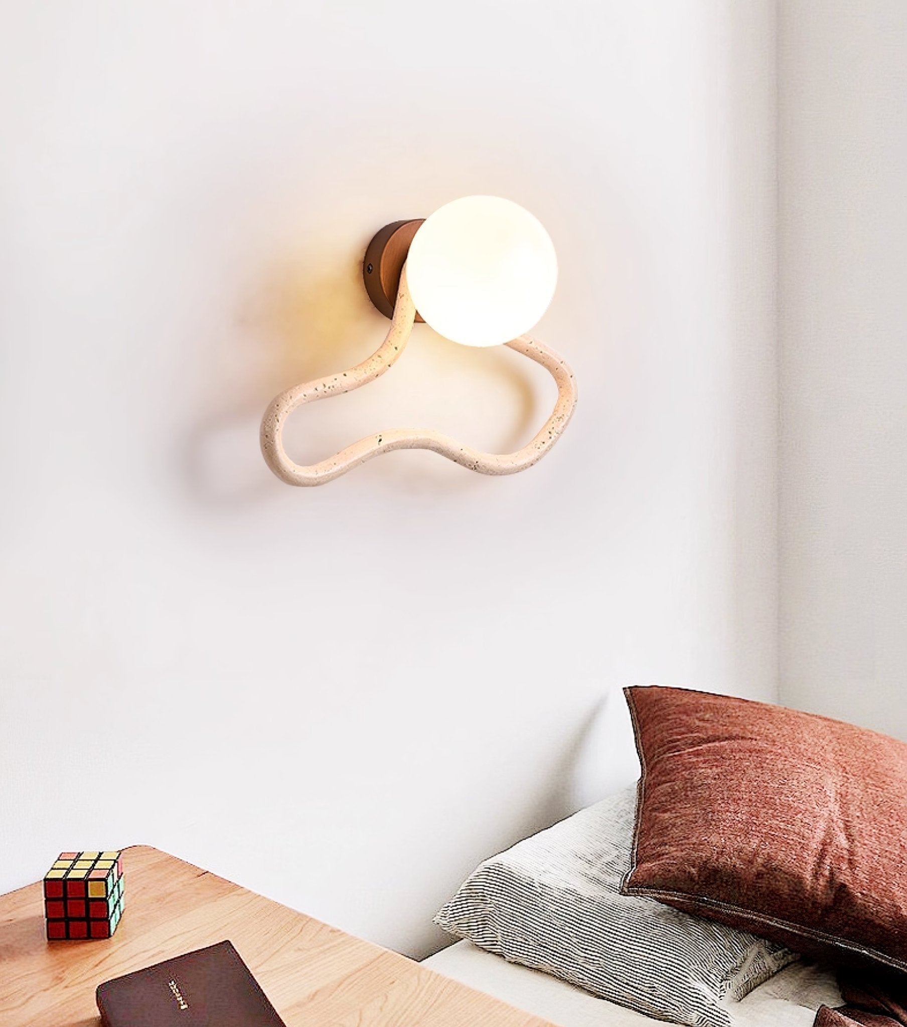 Meldox Travertine Wall Sconce-Neutral Decor