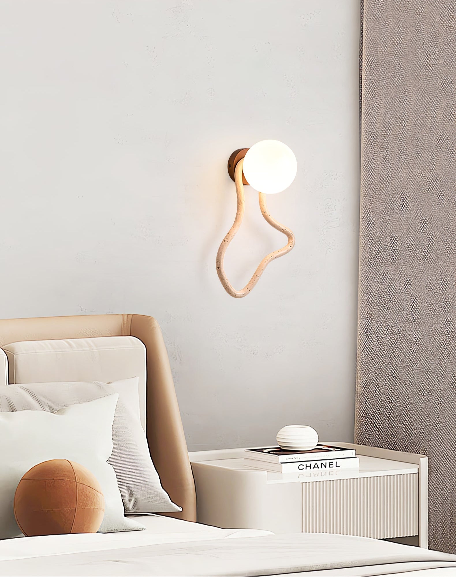 Meldox Travertine Wall Sconce-Neutral Decor