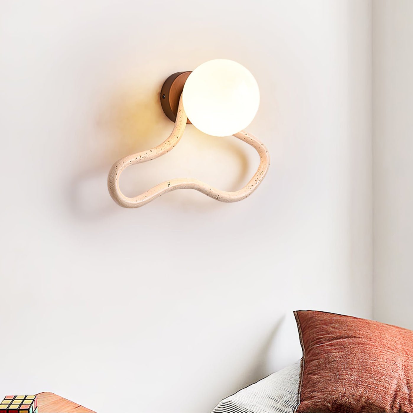 Meldox Travertine Wall Sconce-Neutral Decor