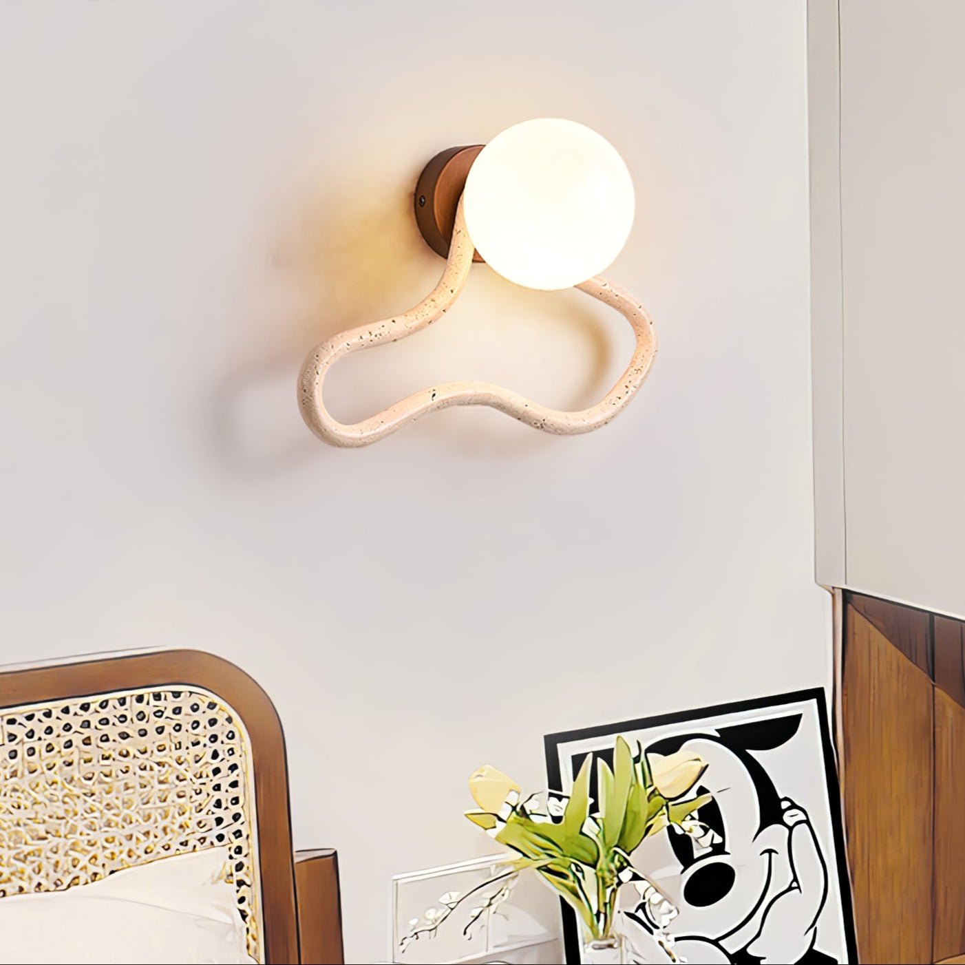 Meldox Travertine Wall Sconce-Neutral Decor