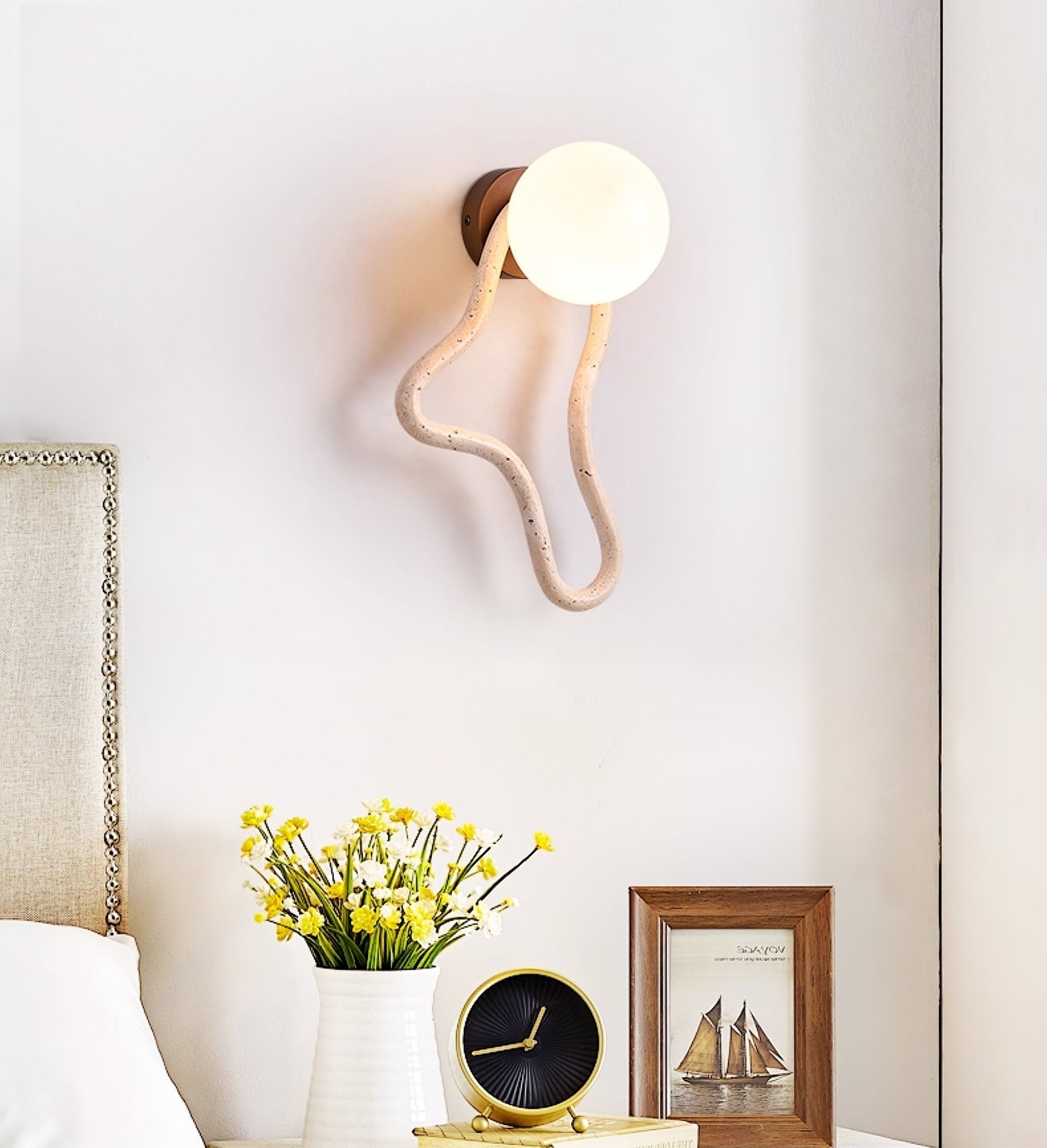 Meldox Travertine Wall Sconce-Neutral Decor