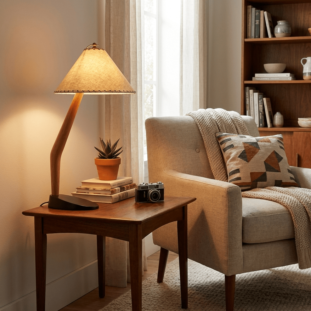 Driftwood Tilt Table Lamp-Neutral Decor