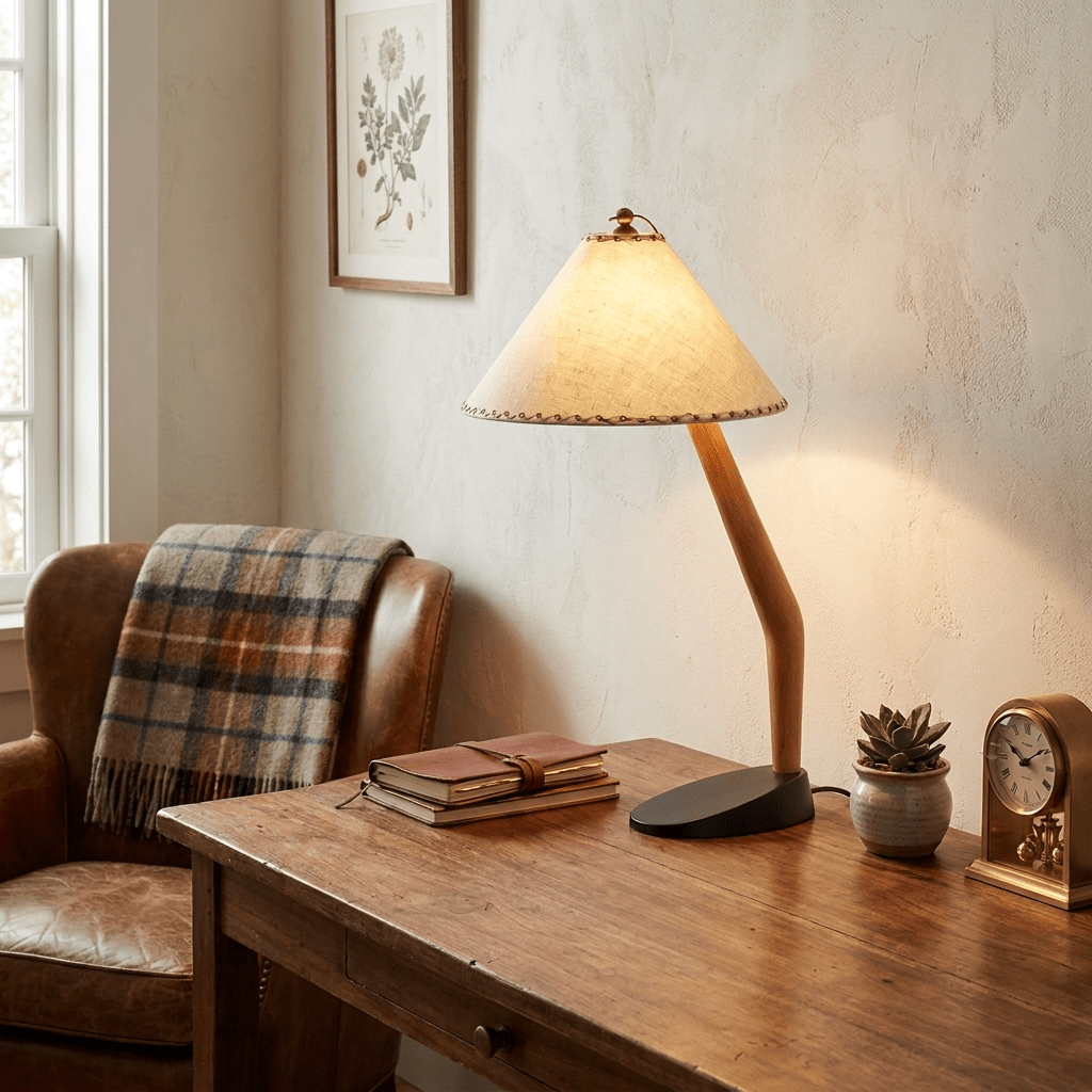Driftwood Tilt Table Lamp-Neutral Decor