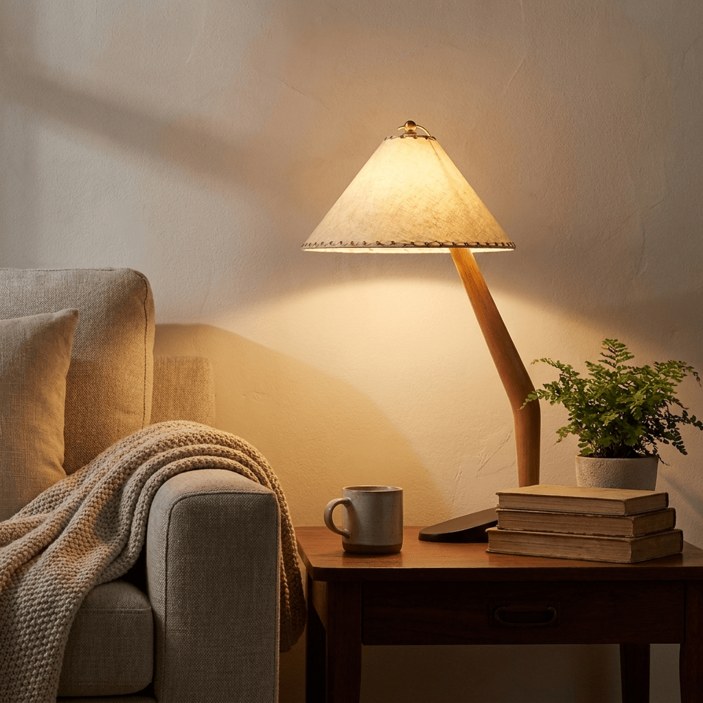 Driftwood Tilt Table Lamp-Neutral Decor