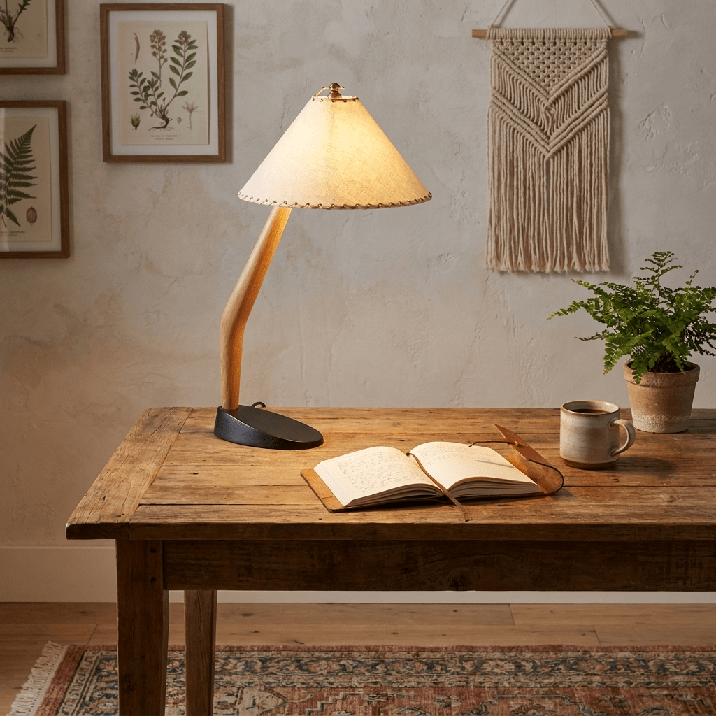 Driftwood Tilt Table Lamp-Neutral Decor