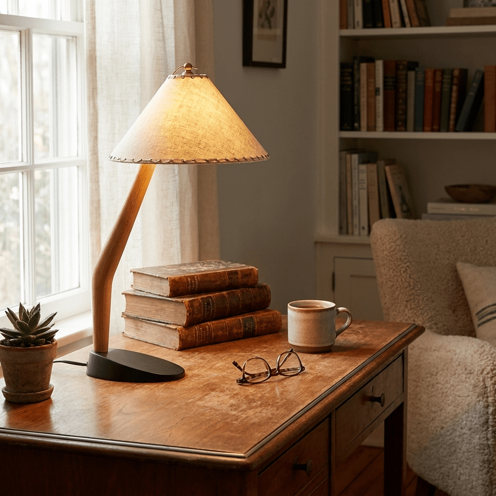 Driftwood Tilt Table Lamp-Neutral Decor