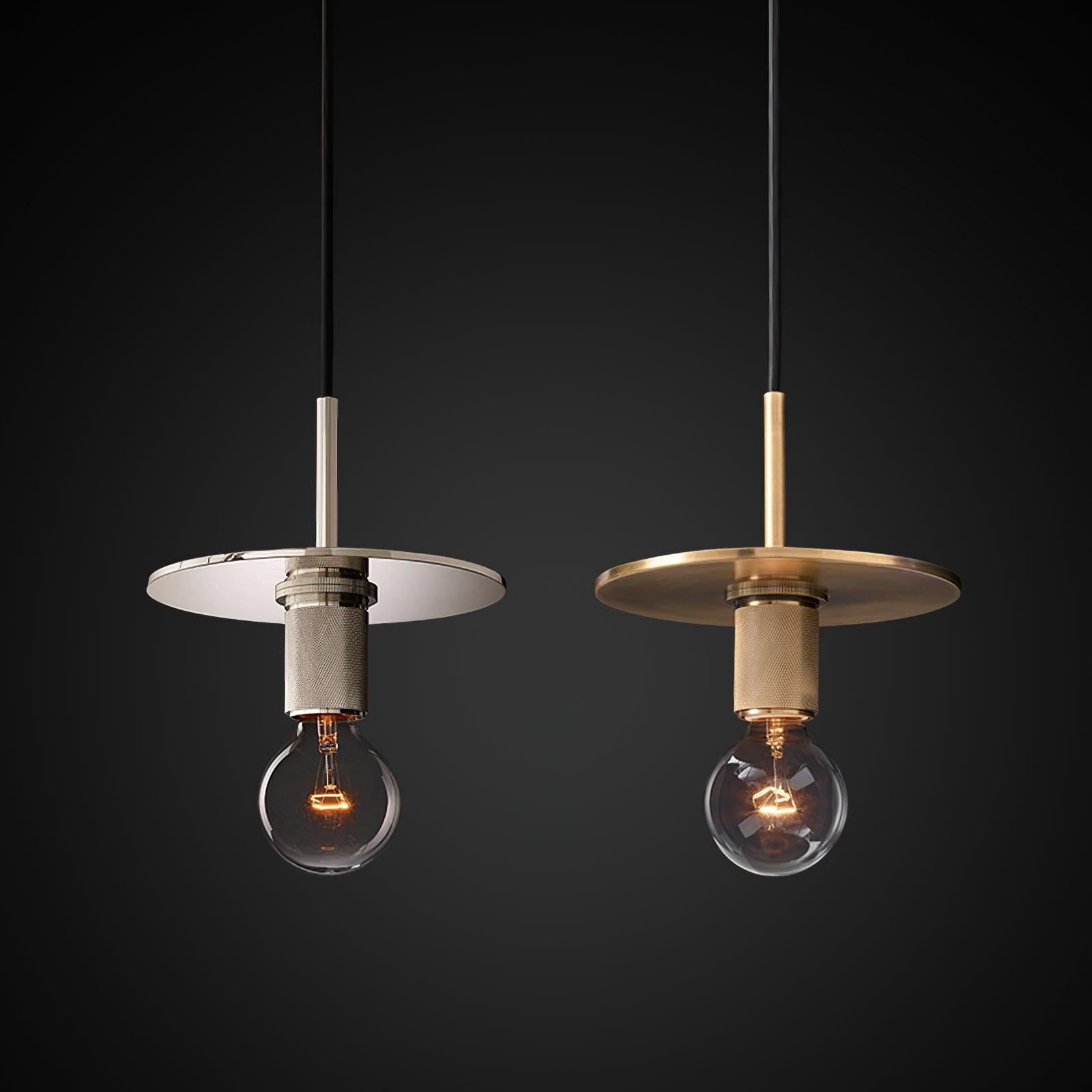 Pendant Lamp Brass Minimalist Metal Fixture for Dining or Kitchen