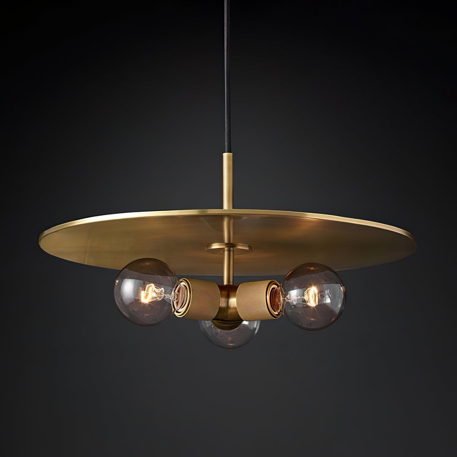 Pendant Lamp Brass Minimalist Metal Fixture for Dining or Kitchen