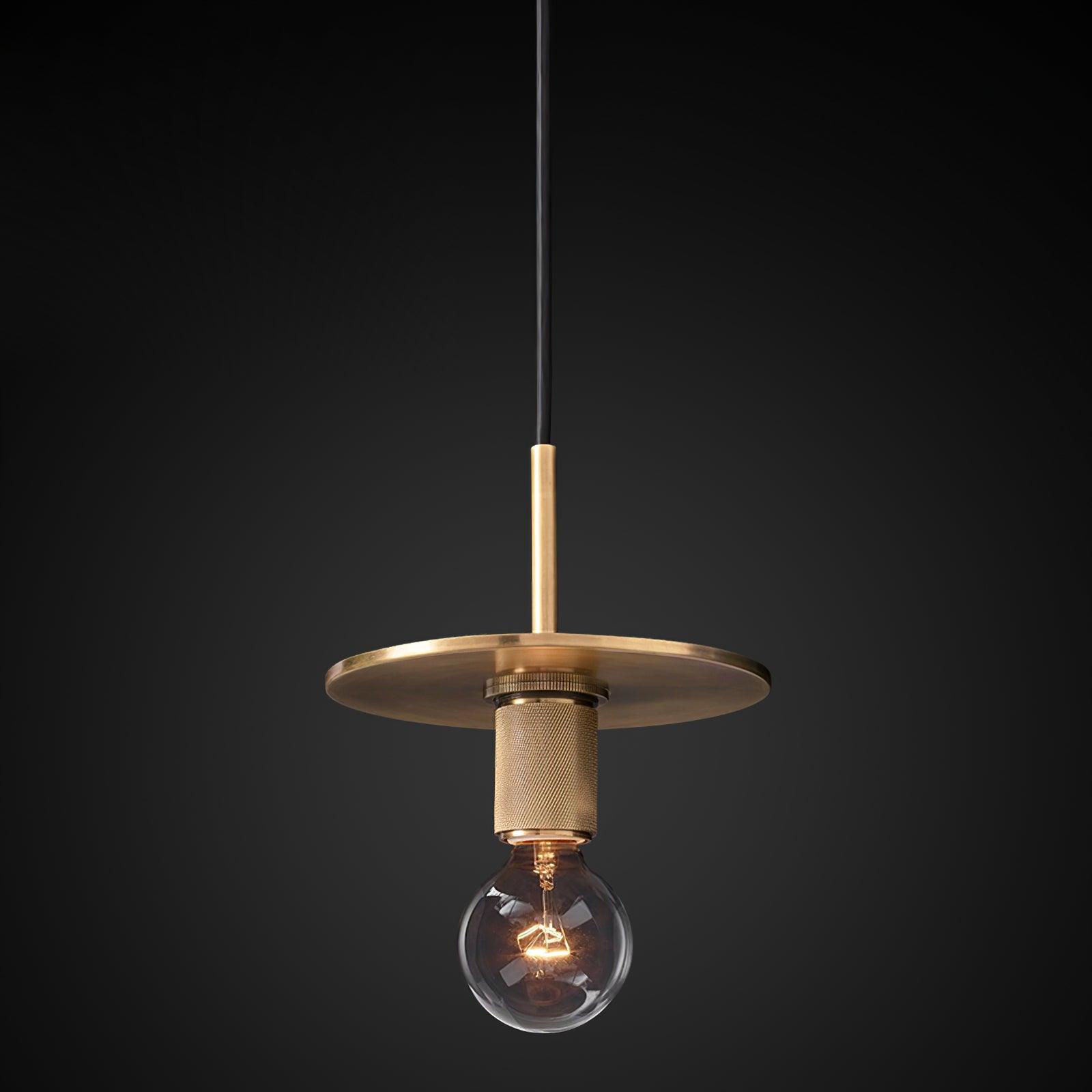 Pendant Lamp Brass Minimalist Metal Fixture for Dining or Kitchen