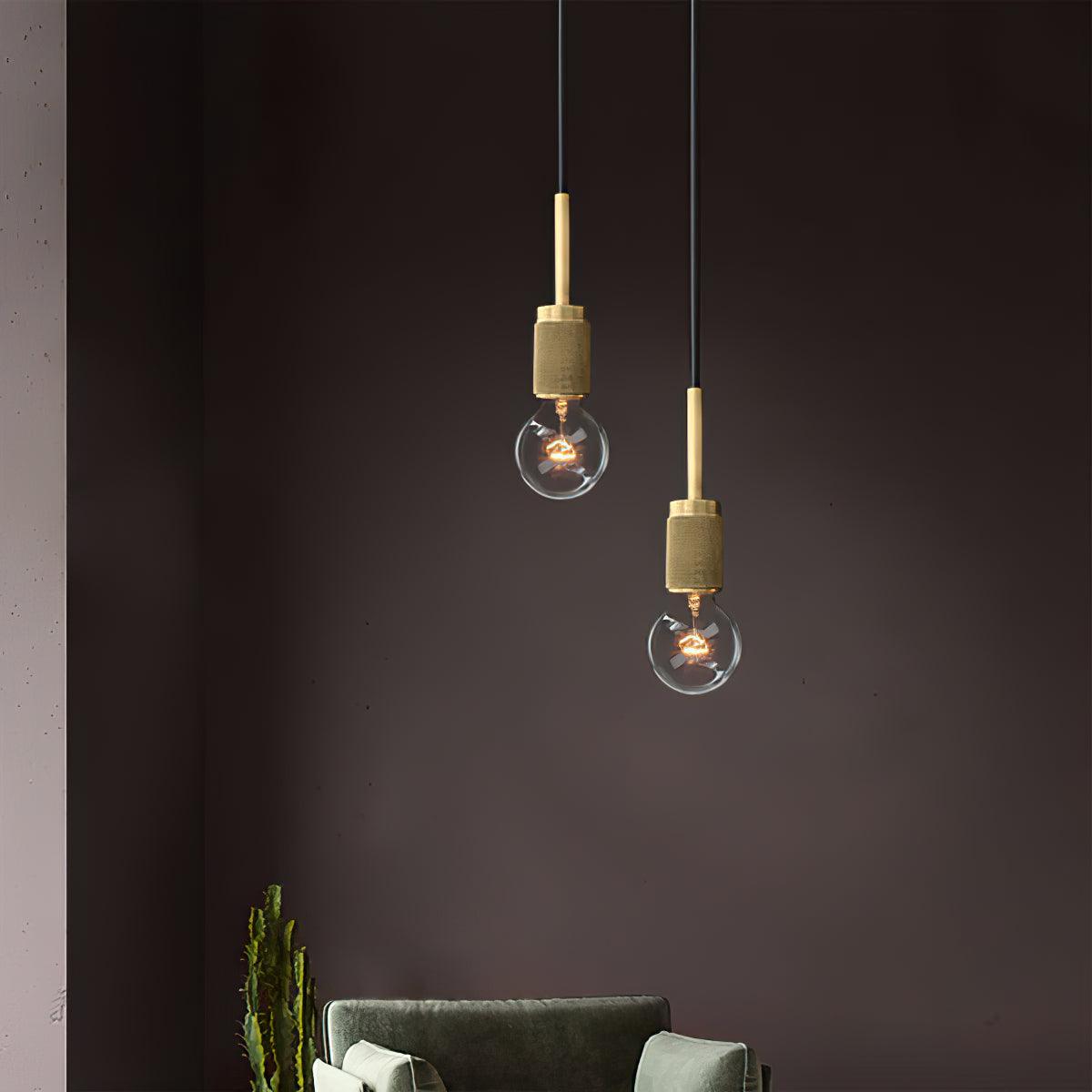 Pendant Lamp Brass Minimalist Metal Fixture for Dining or Kitchen