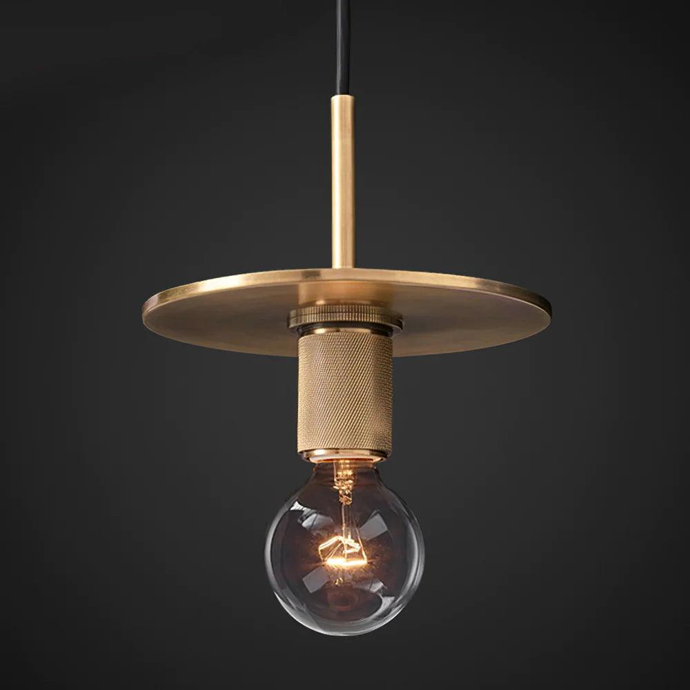 Pendant Lamp Brass Minimalist Metal Fixture for Dining or Kitchen