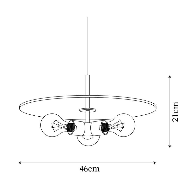 Pendant Lamp Brass Minimalist Metal Fixture for Dining or Kitchen