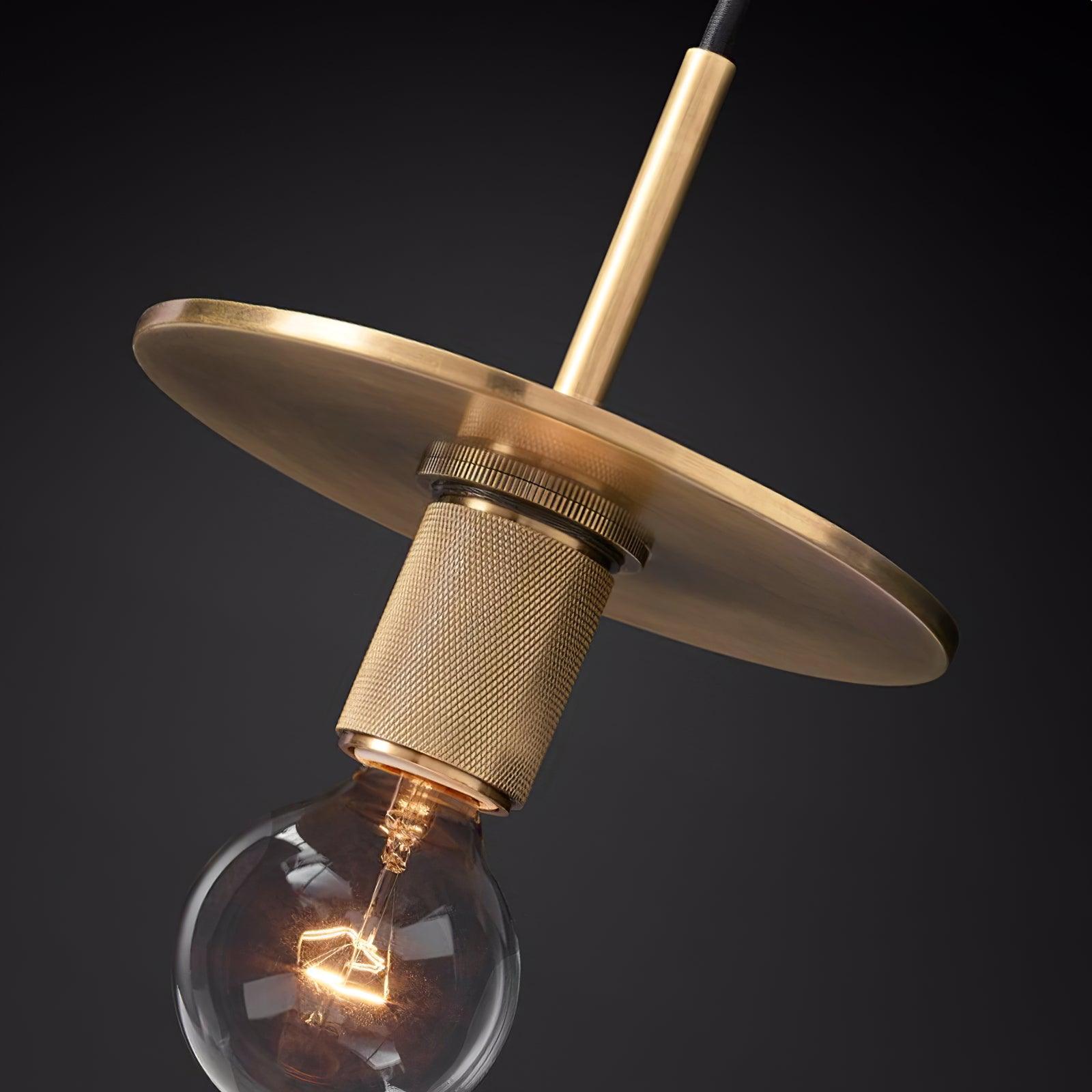 Pendant Lamp Brass Minimalist Metal Fixture for Dining or Kitchen