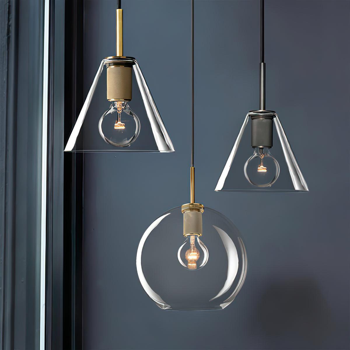 Pendant Lamp Brass Minimalist Metal Fixture for Dining or Kitchen