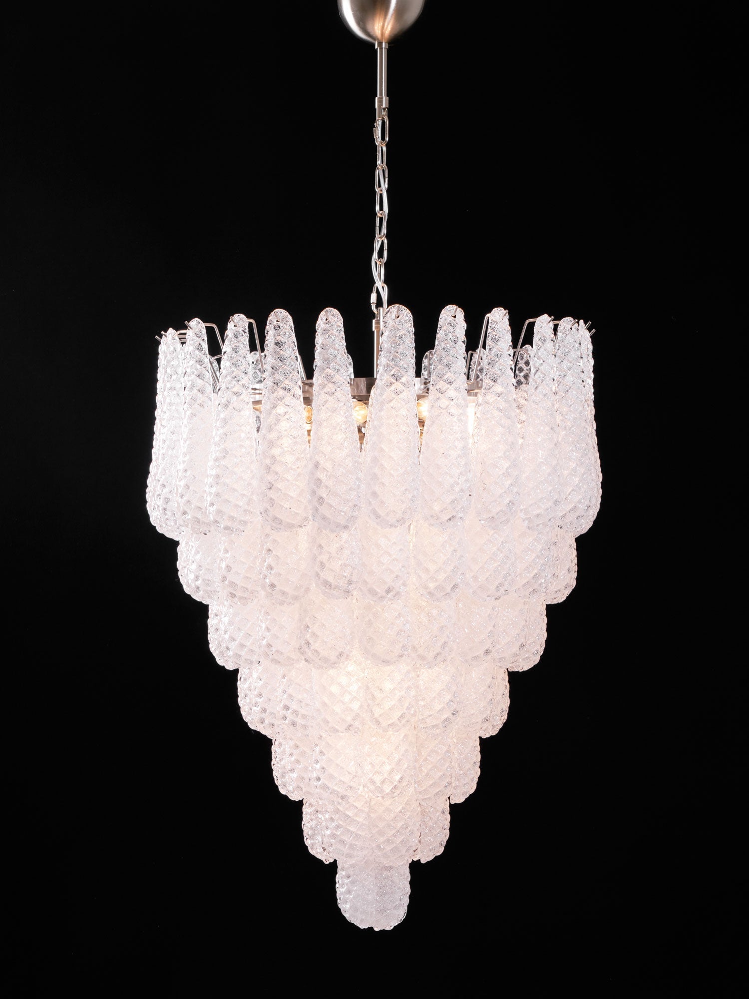 Aurora Chandelier Clear Droplets Murano Glass Waterfall Diamond-Neutral Decor