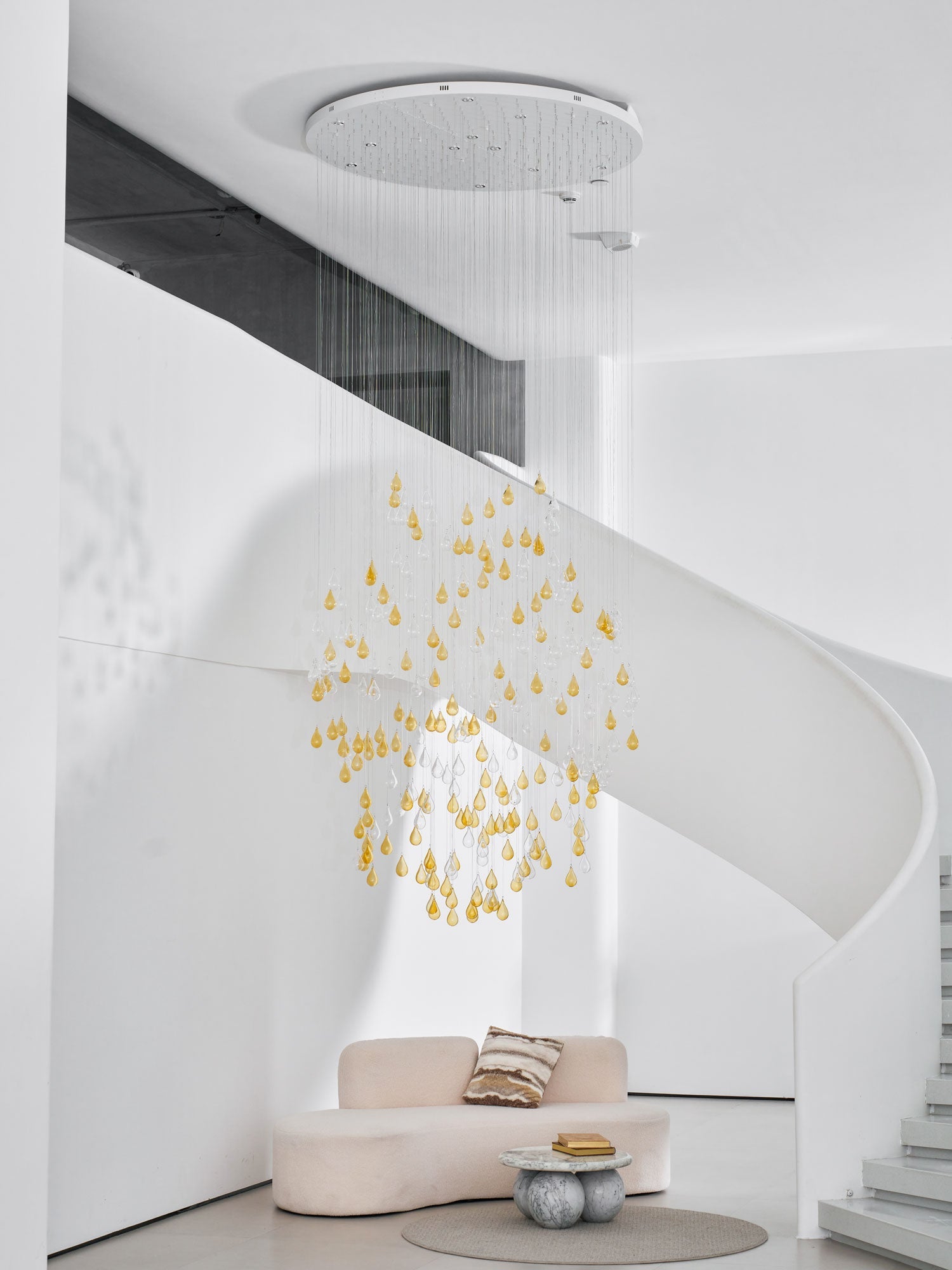 Droplets Sculpture Chandelier-Neutral Decor