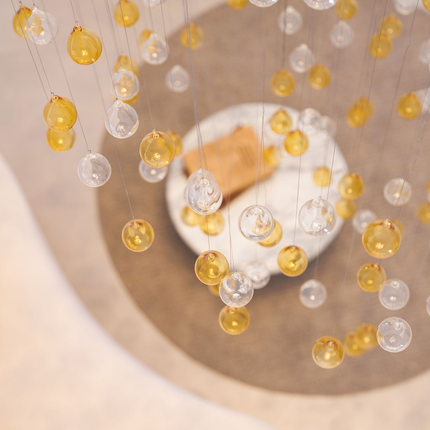 Droplets Sculpture Chandelier-Neutral Decor