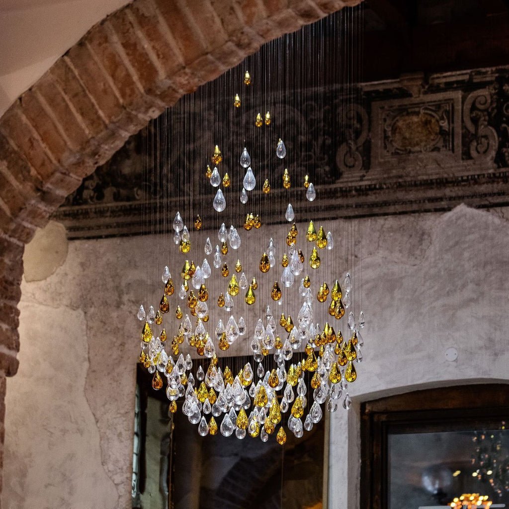 Droplets Sculpture Chandelier-Neutral Decor