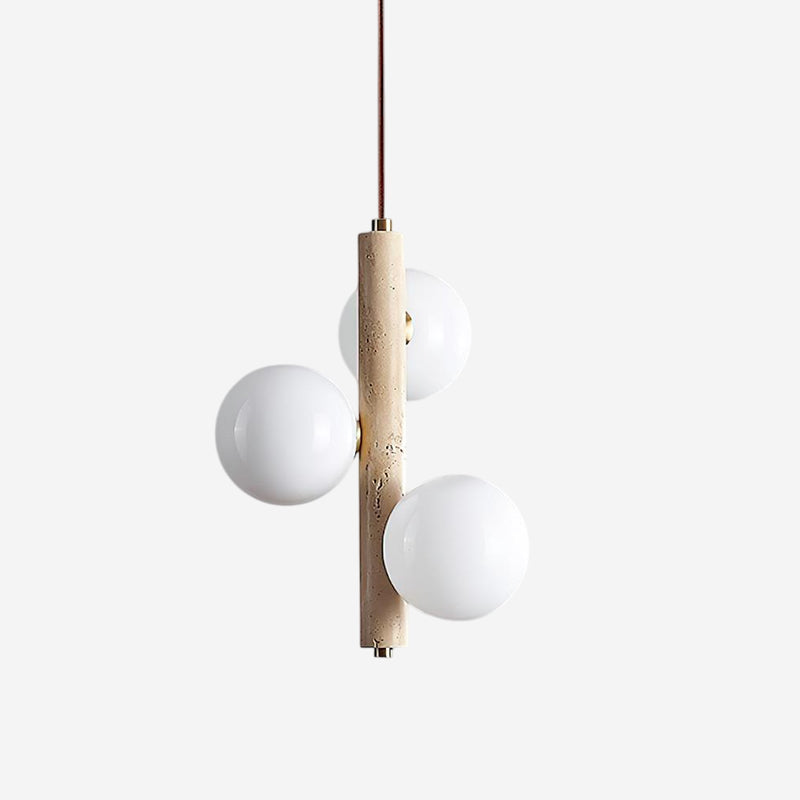 Meron Pendant Lamp Travertine Glass Vertical-Neutral Decor