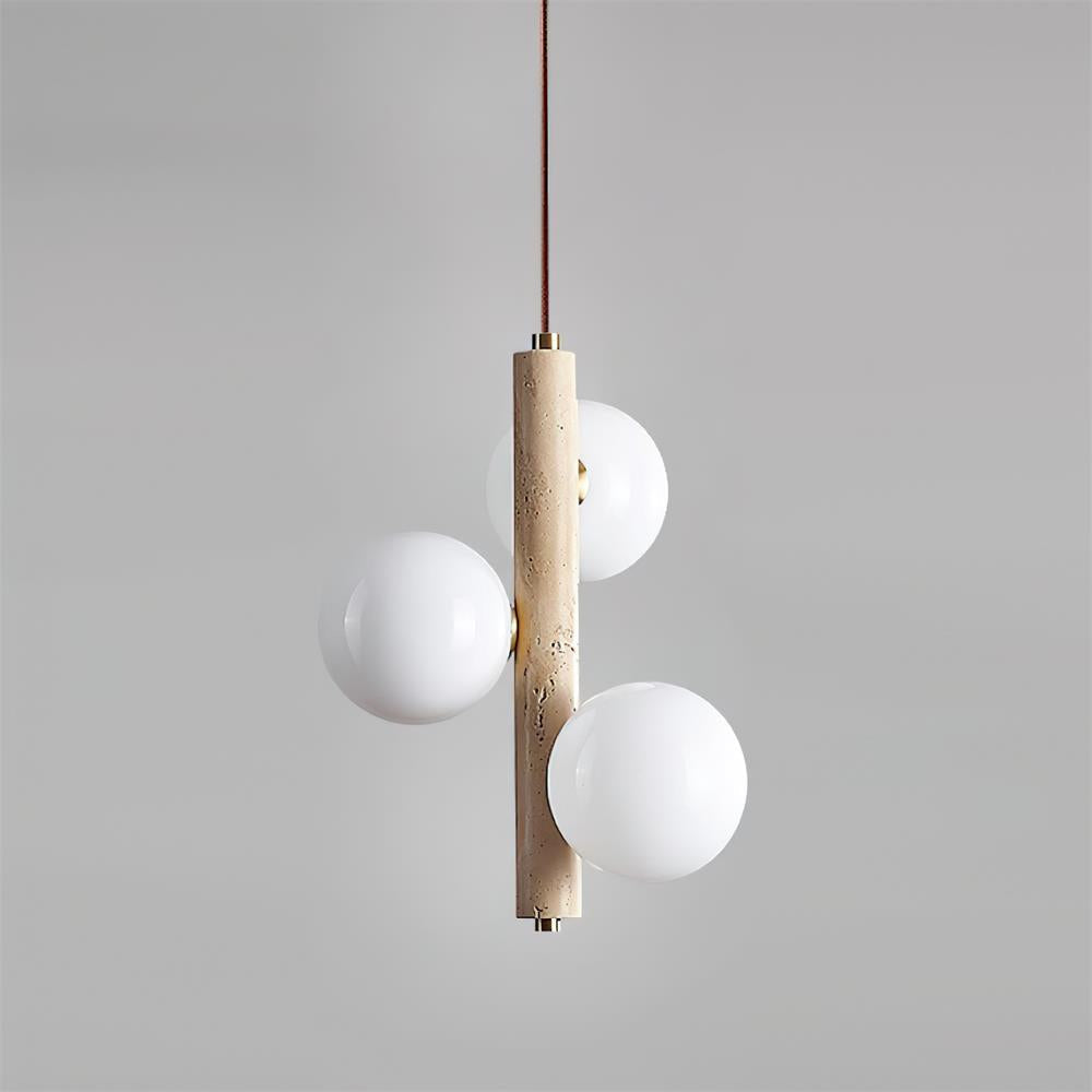 Meron Pendant Lamp Travertine Glass Vertical-Neutral Decor