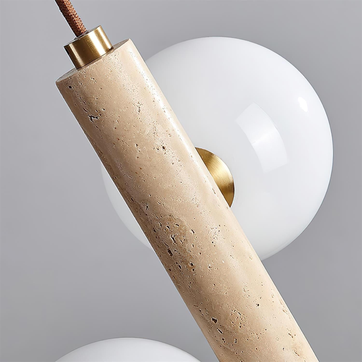 Meron Pendant Lamp Travertine Glass Vertical-Neutral Decor