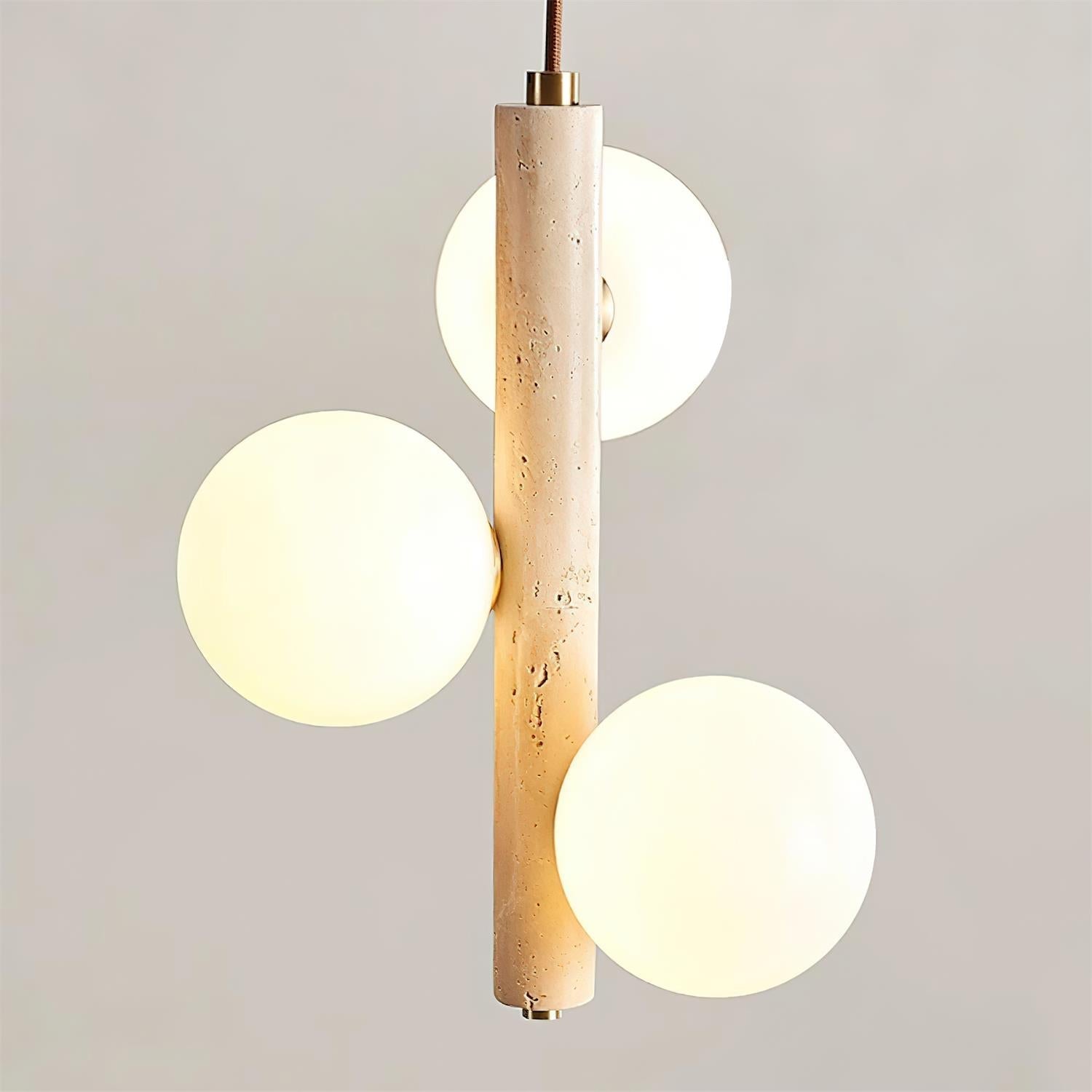 Meron Pendant Lamp Travertine Glass Vertical-Neutral Decor