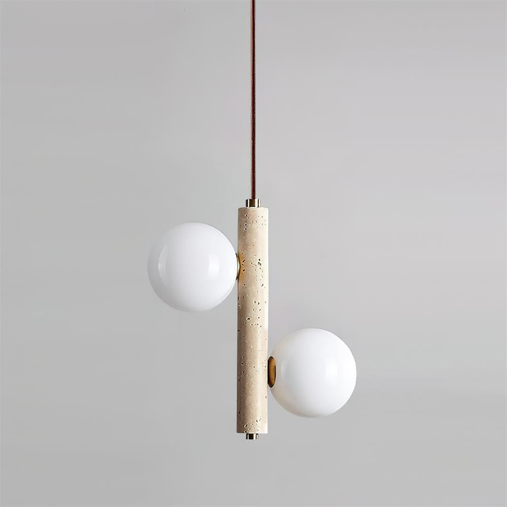 Meron Pendant Lamp Travertine Glass Vertical-Neutral Decor