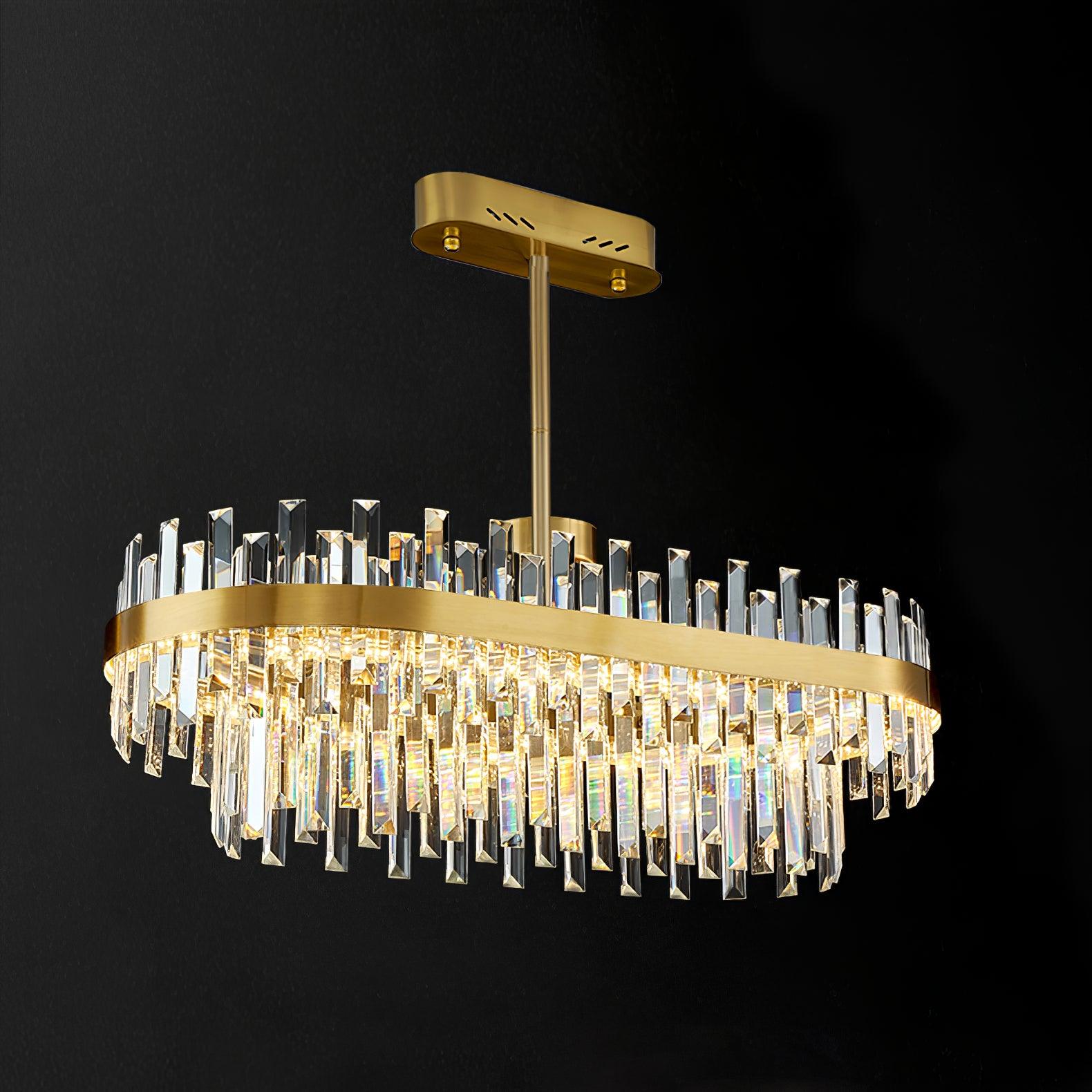 Lustra Chandelier Brass Crystal Drum Elegant-Neutral Decor