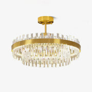 Lustra Chandelier Brass Crystal Drum Elegant-Neutral Decor