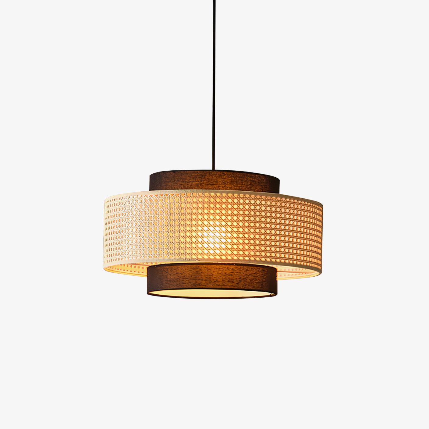 Zerither Rattan Fabric Pendant Light-Neutral Decor