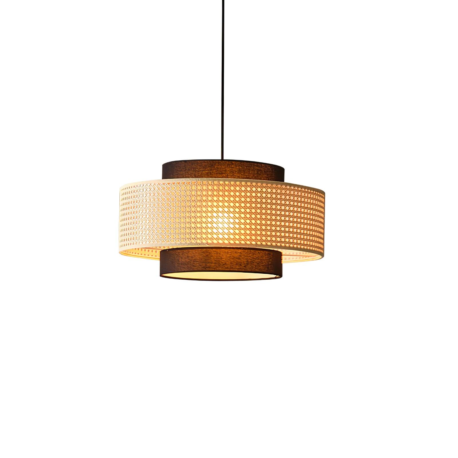 Zerither Rattan Fabric Pendant Light-Neutral Decor