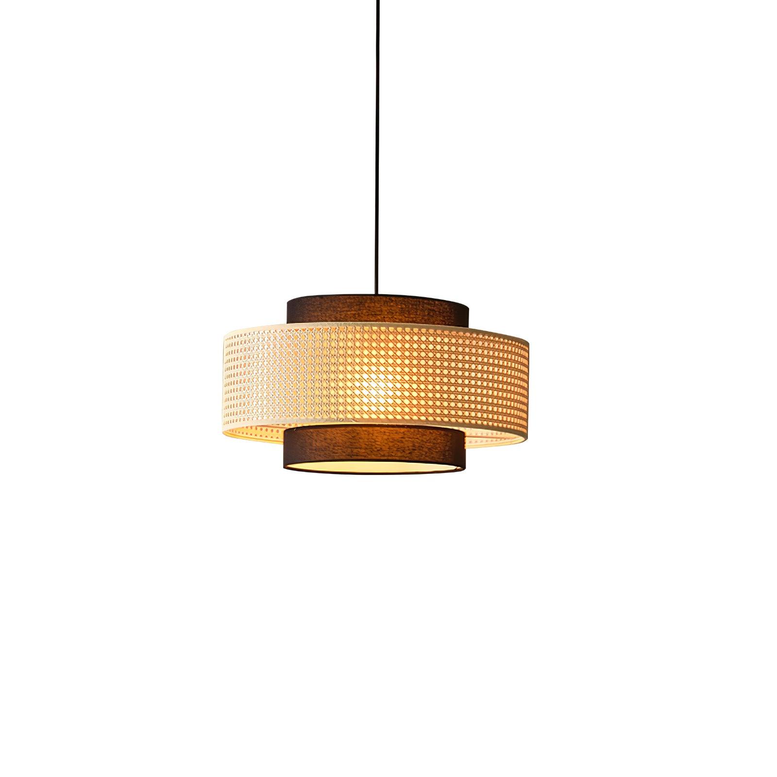 Zerither Rattan Fabric Pendant Light-Neutral Decor