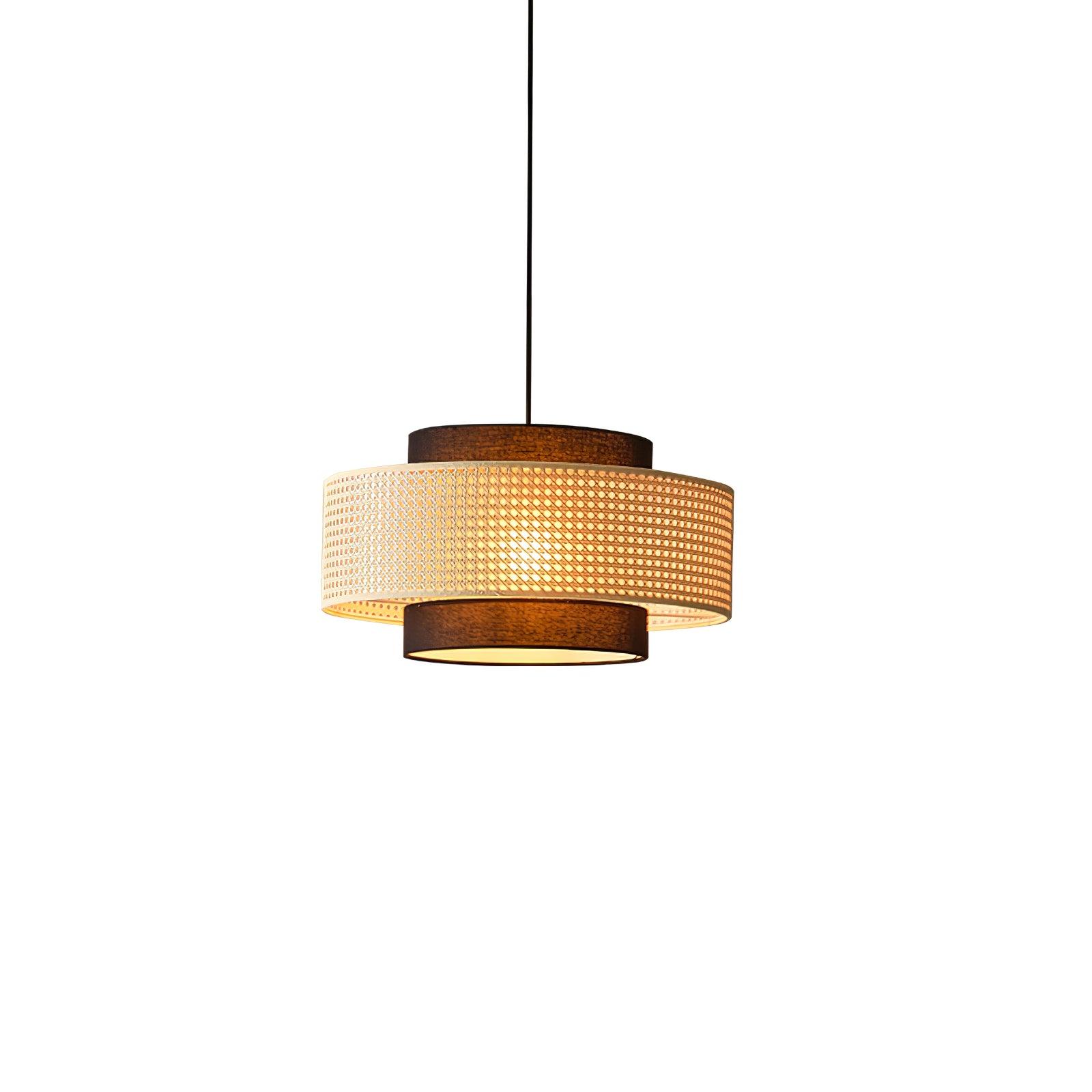 Zerither Rattan Fabric Pendant Light-Neutral Decor