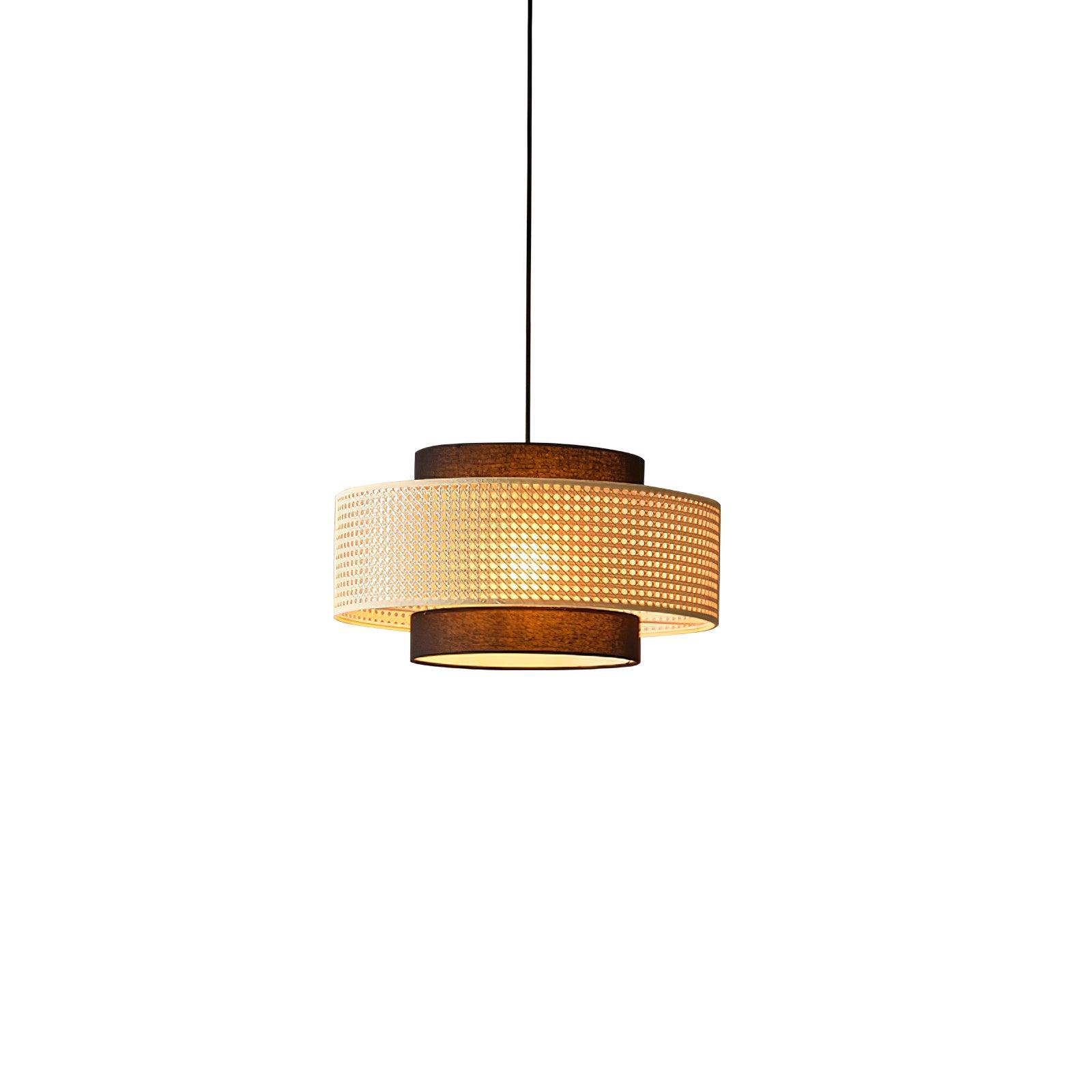 Zerither Rattan Fabric Pendant Light-Neutral Decor