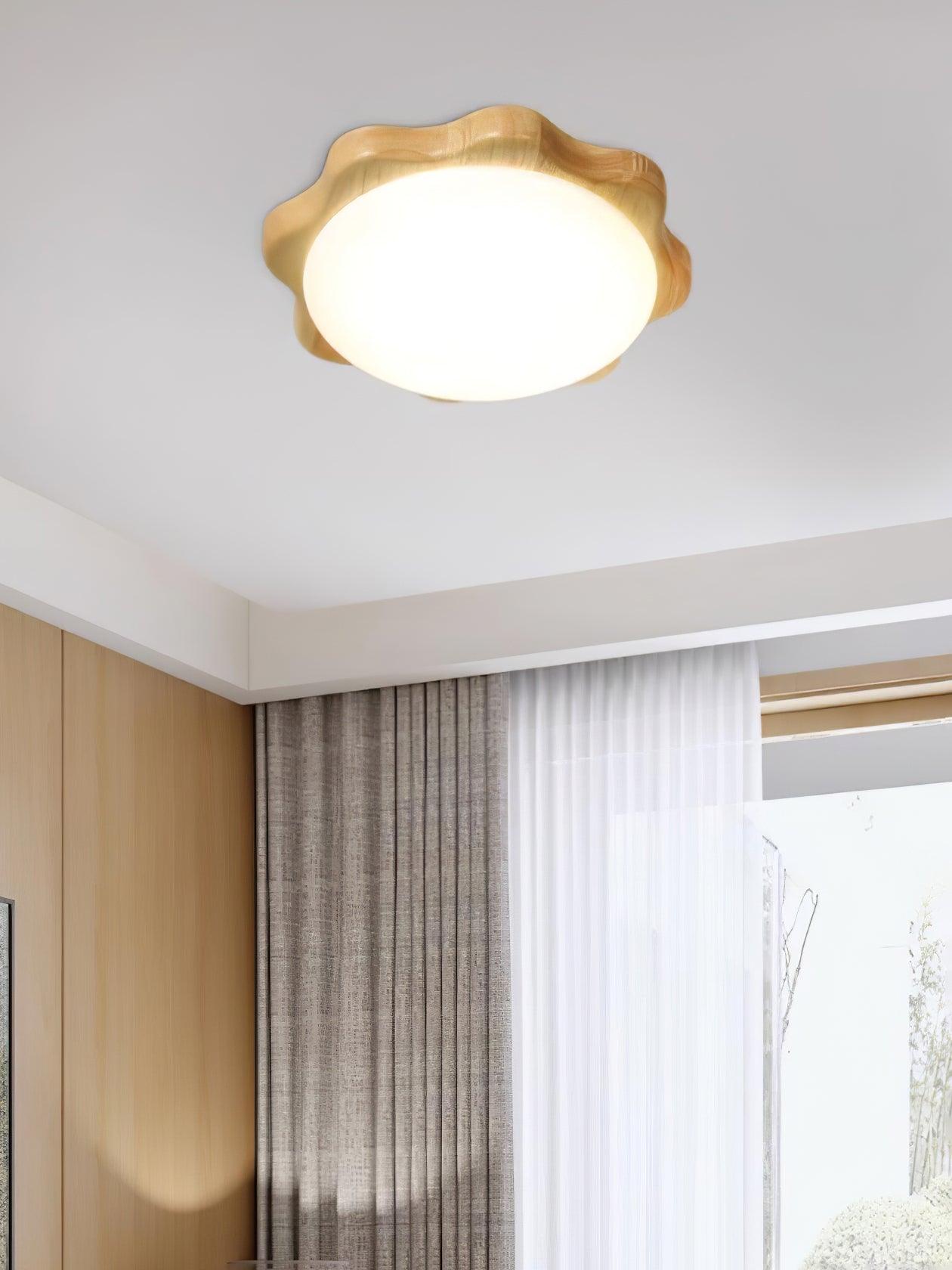 Myshae Modern Minimalist Drum Wood Ceiling Lamp-Neutral Decor