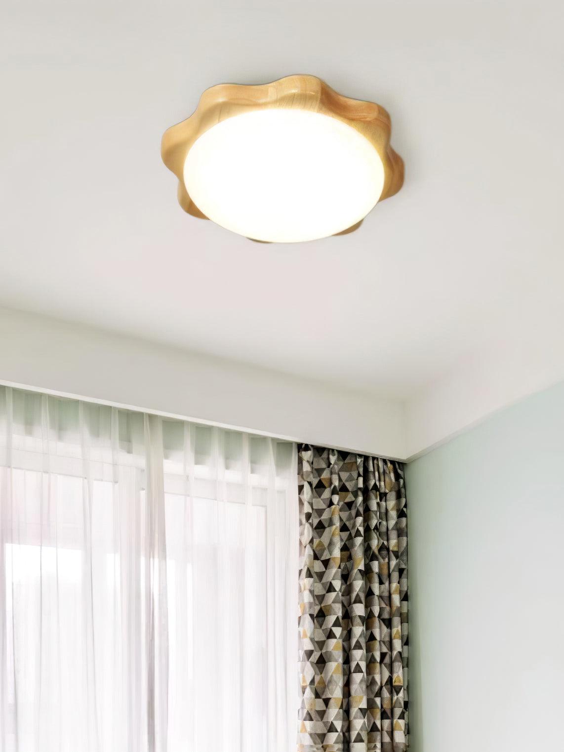 Myshae Modern Minimalist Drum Wood Ceiling Lamp-Neutral Decor