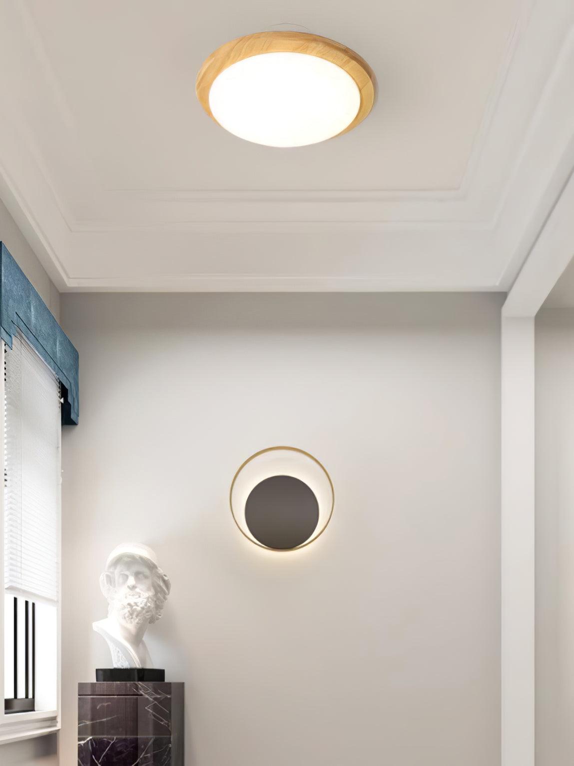 Myshae Modern Minimalist Drum Wood Ceiling Lamp-Neutral Decor