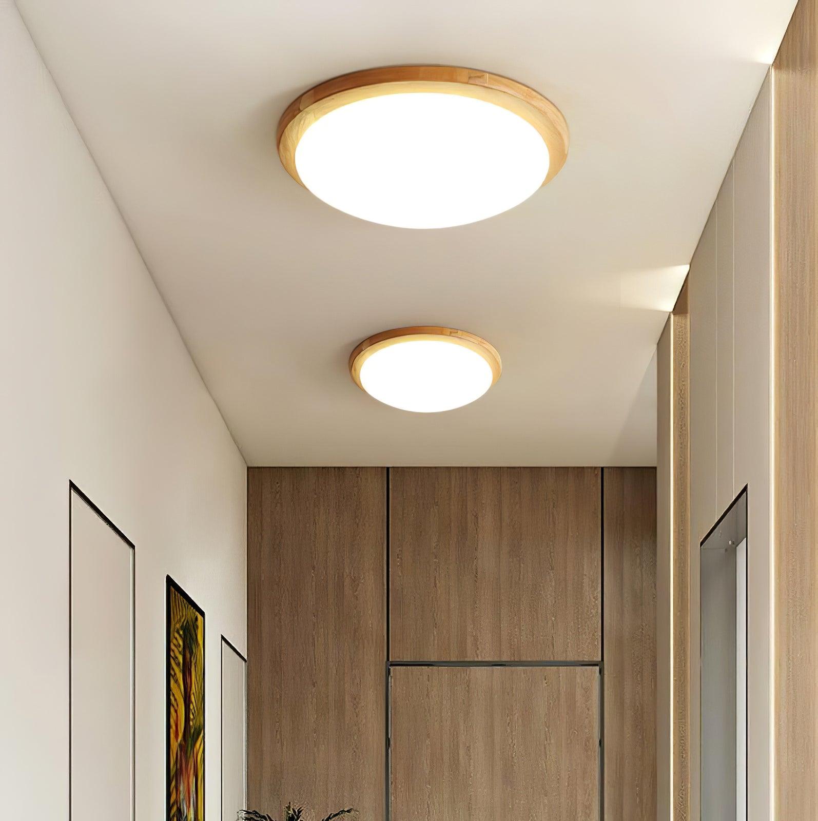Myshae Modern Minimalist Drum Wood Ceiling Lamp-Neutral Decor