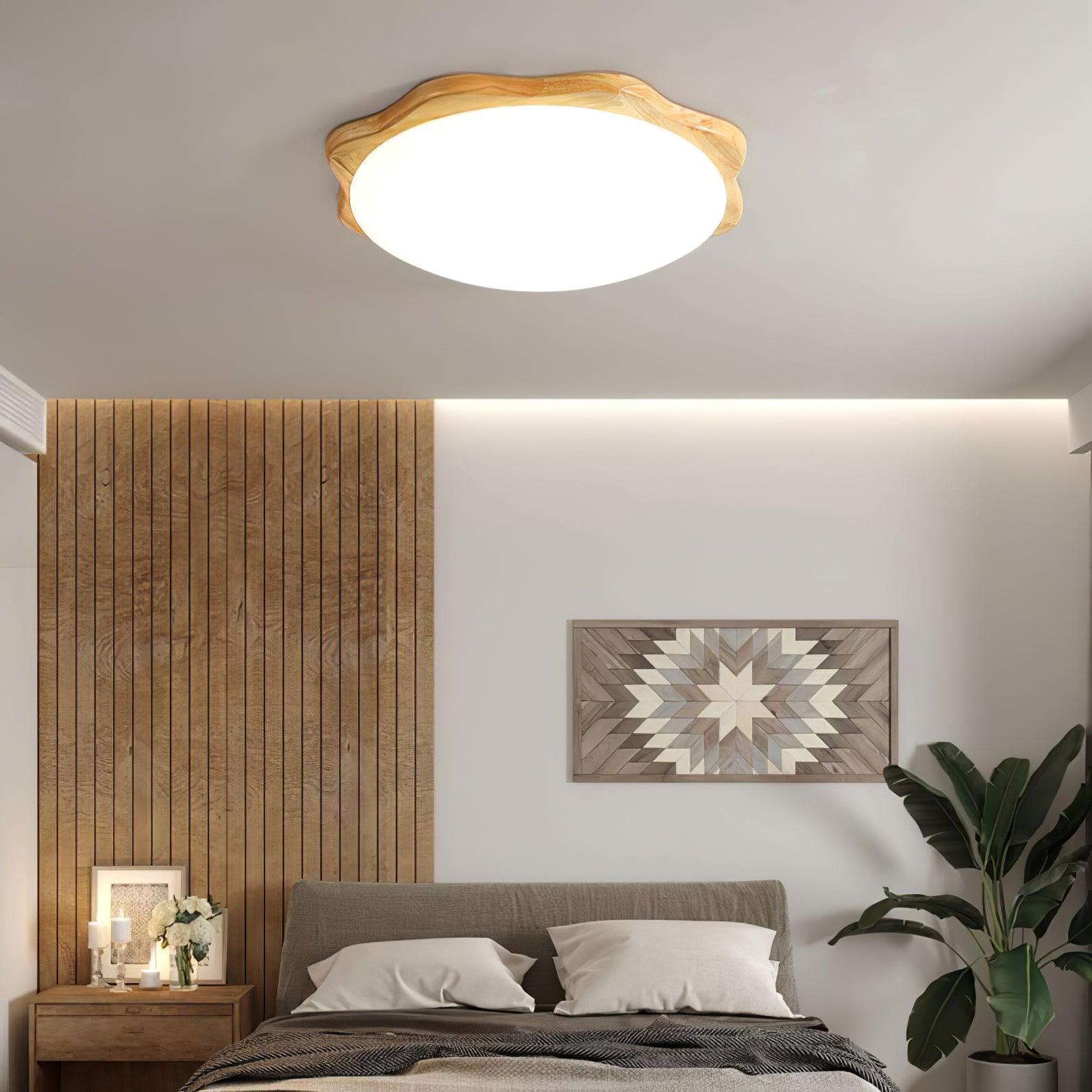 Myshae Modern Minimalist Drum Wood Ceiling Lamp-Neutral Decor